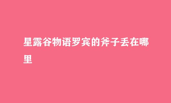 星露谷物语罗宾的斧子丢在哪里