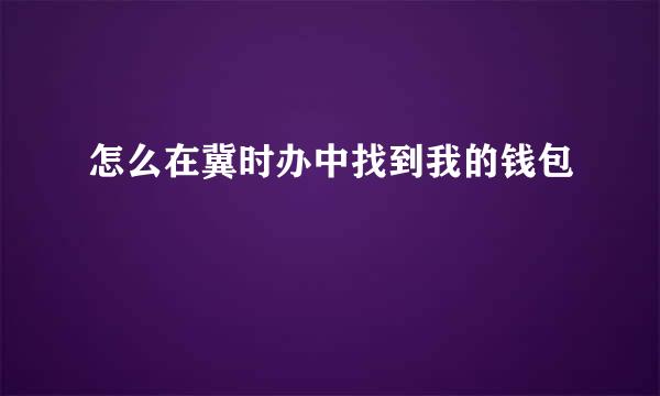 怎么在冀时办中找到我的钱包