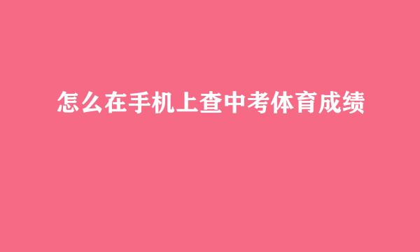 怎么在手机上查中考体育成绩