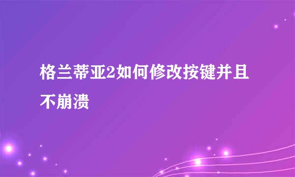 格兰蒂亚2如何修改按键并且不崩溃