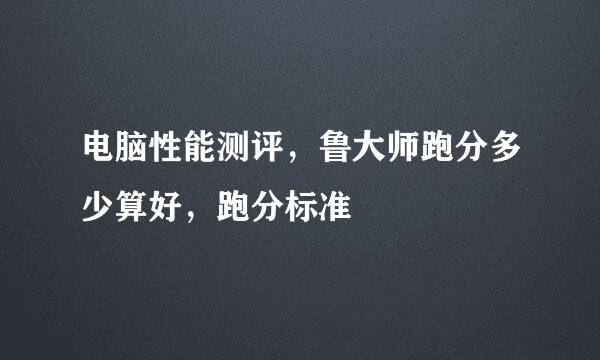 电脑性能测评，鲁大师跑分多少算好，跑分标准