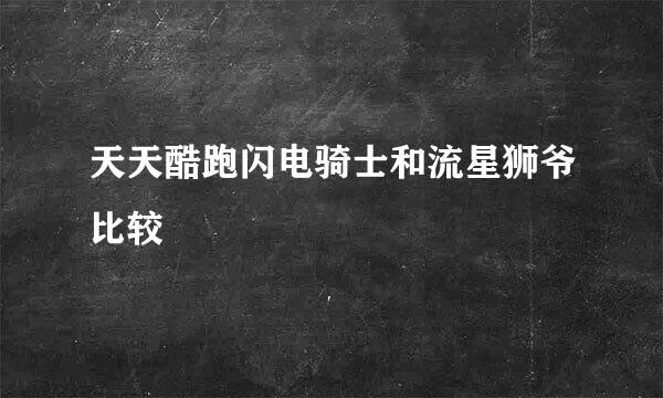 天天酷跑闪电骑士和流星狮爷比较