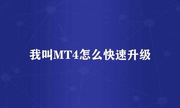 我叫MT4怎么快速升级