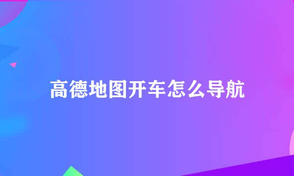 高德地图开车怎么导航