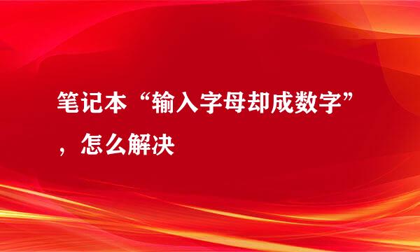笔记本“输入字母却成数字”，怎么解决