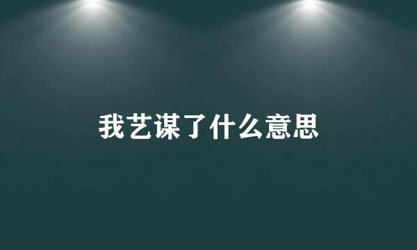 我艺谋了什么意思