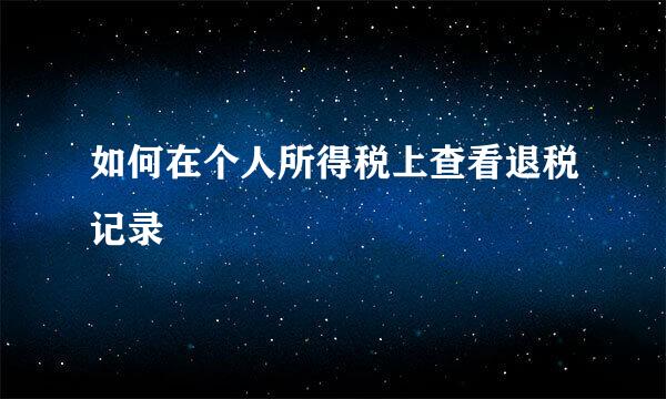如何在个人所得税上查看退税记录