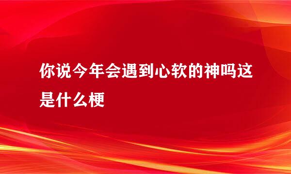 你说今年会遇到心软的神吗这是什么梗