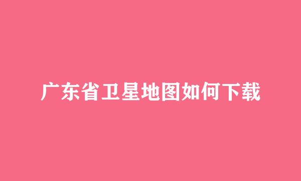 广东省卫星地图如何下载
