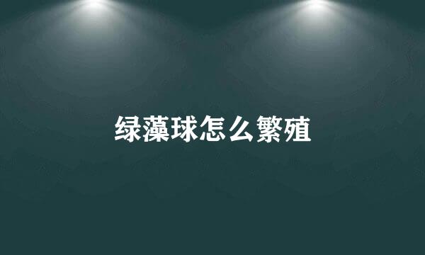 绿藻球怎么繁殖