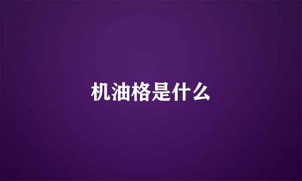 机油格是什么