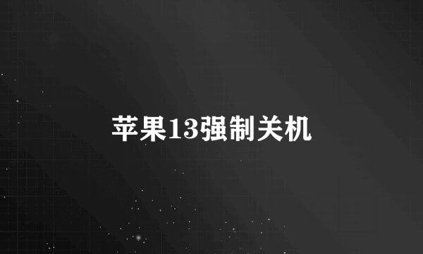 苹果13强制关机