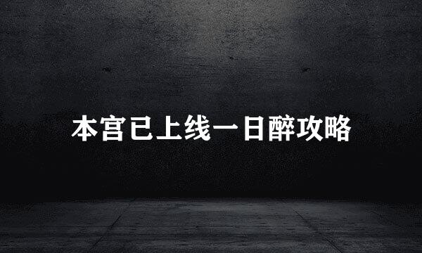 本宫已上线一日醉攻略