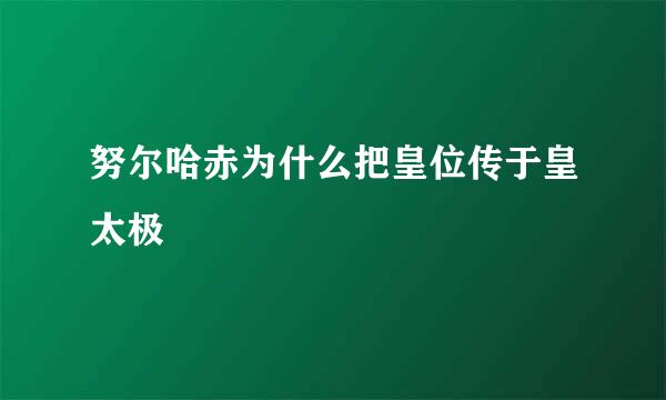 努尔哈赤为什么把皇位传于皇太极