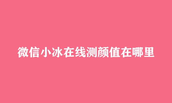 微信小冰在线测颜值在哪里