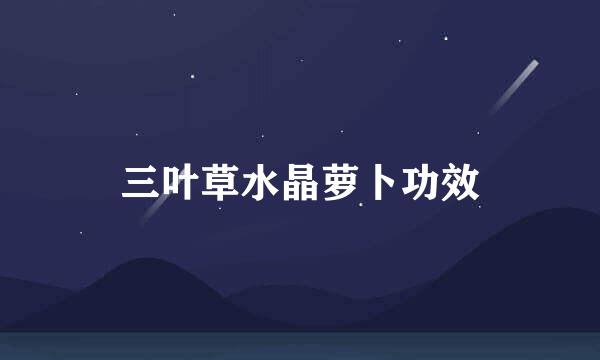 三叶草水晶萝卜功效