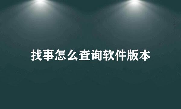 找事怎么查询软件版本