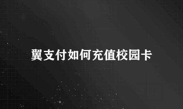 翼支付如何充值校园卡