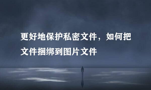 更好地保护私密文件，如何把文件捆绑到图片文件