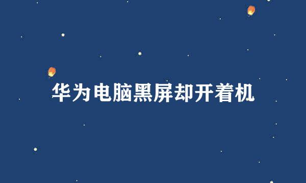 华为电脑黑屏却开着机