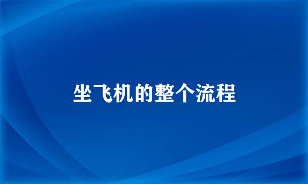 坐飞机的整个流程