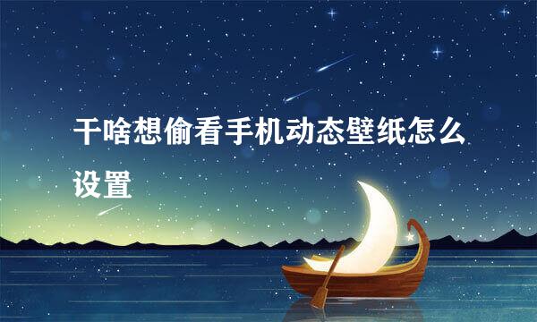 干啥想偷看手机动态壁纸怎么设置