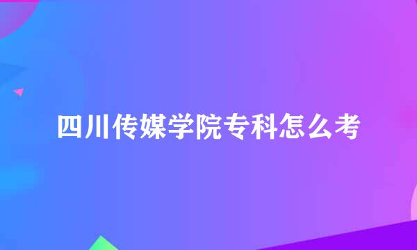 四川传媒学院专科怎么考