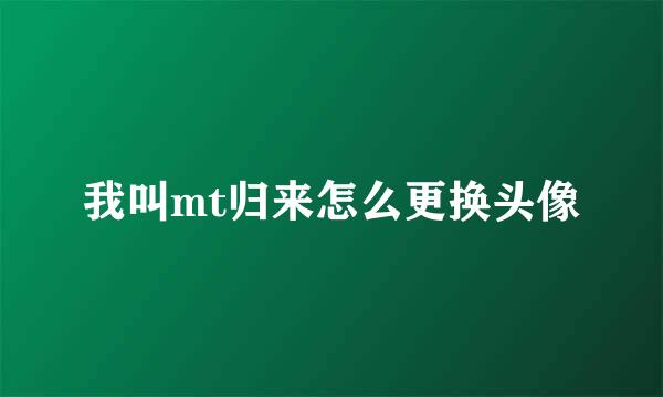 我叫mt归来怎么更换头像