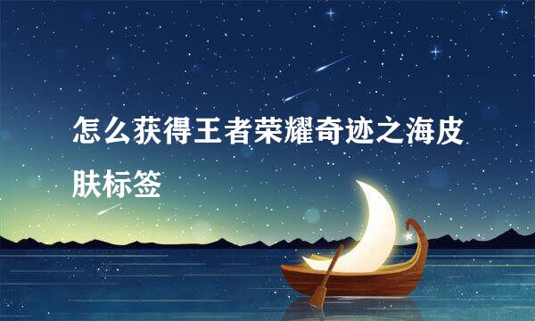 怎么获得王者荣耀奇迹之海皮肤标签