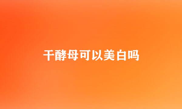干酵母可以美白吗