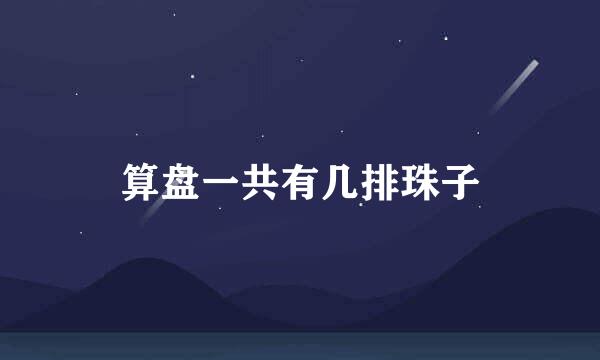 算盘一共有几排珠子