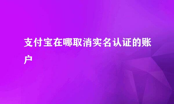 支付宝在哪取消实名认证的账户