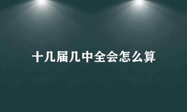 十几届几中全会怎么算