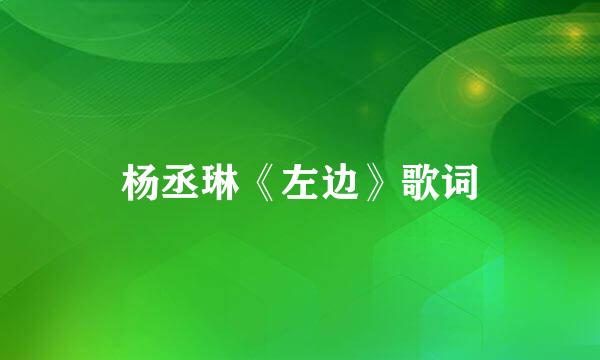 杨丞琳《左边》歌词