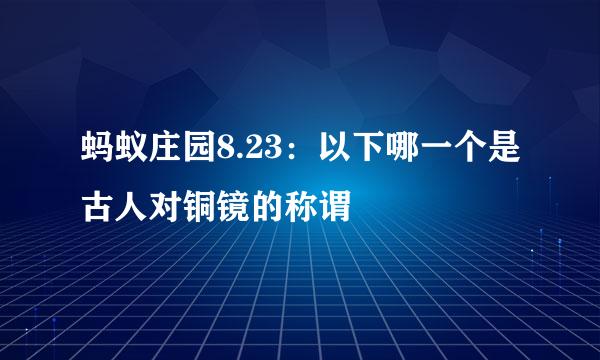 蚂蚁庄园8.23：以下哪一个是古人对铜镜的称谓