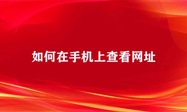 如何在手机上查看网址