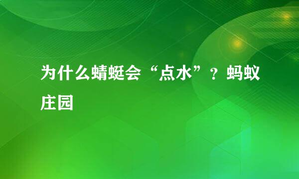 为什么蜻蜓会“点水”？蚂蚁庄园