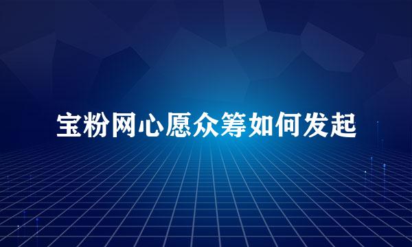 宝粉网心愿众筹如何发起