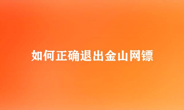 如何正确退出金山网镖