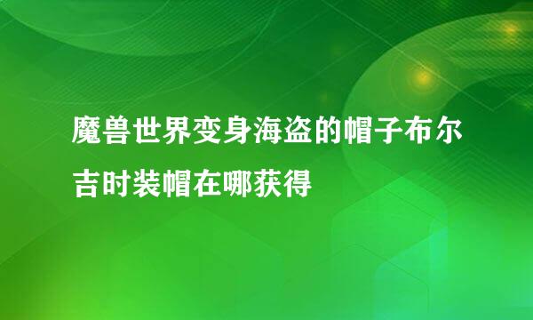 魔兽世界变身海盗的帽子布尔吉时装帽在哪获得