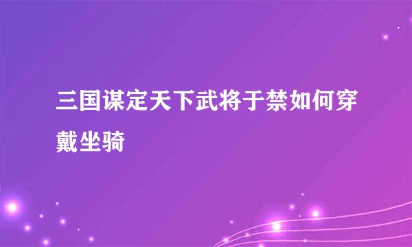 三国谋定天下武将于禁如何穿戴坐骑