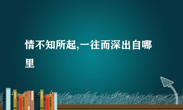 情不知所起,一往而深出自哪里