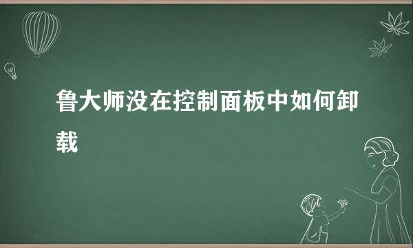 鲁大师没在控制面板中如何卸载