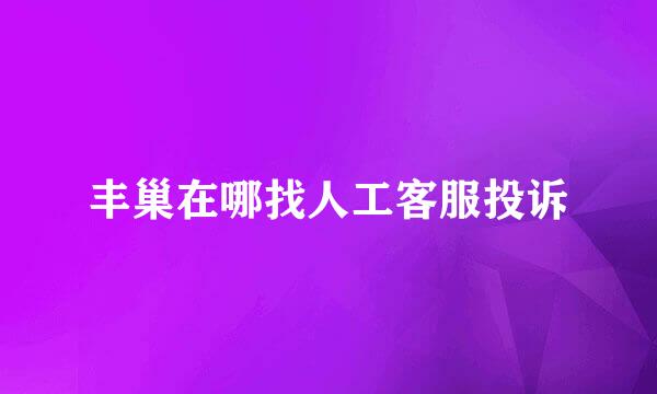 丰巢在哪找人工客服投诉