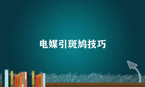 电媒引斑鸠技巧