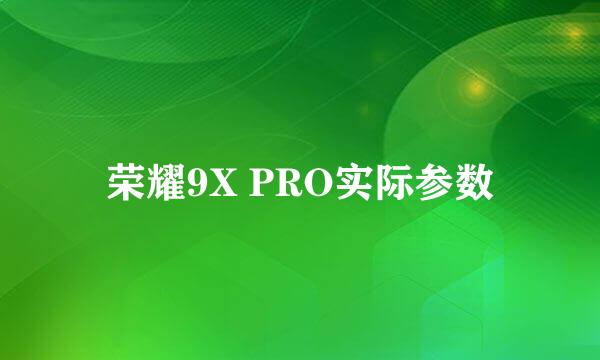 荣耀9X PRO实际参数