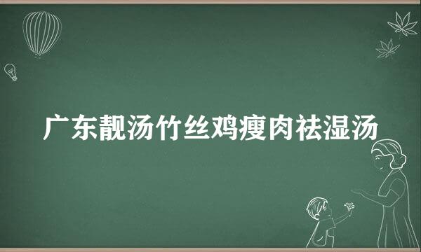 广东靓汤竹丝鸡瘦肉祛湿汤