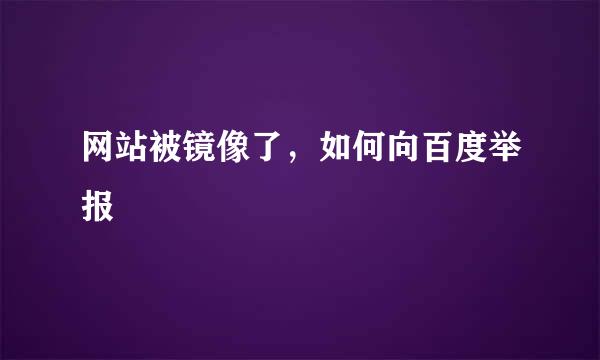 网站被镜像了，如何向百度举报