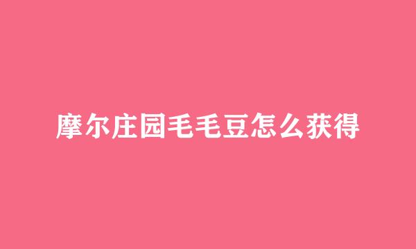 摩尔庄园毛毛豆怎么获得