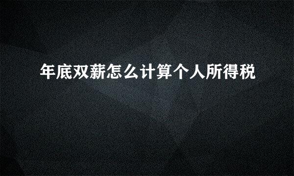 年底双薪怎么计算个人所得税